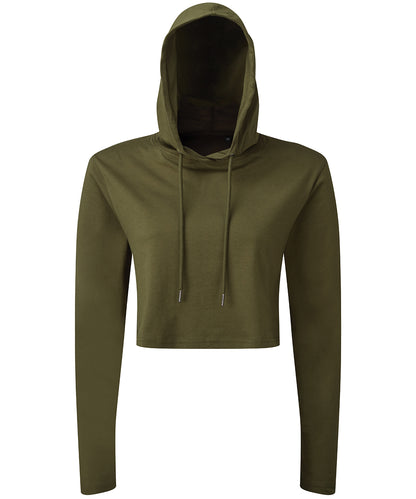 TriDri Women's TriDri® cropped hooded long sleeve t-shirt Olive