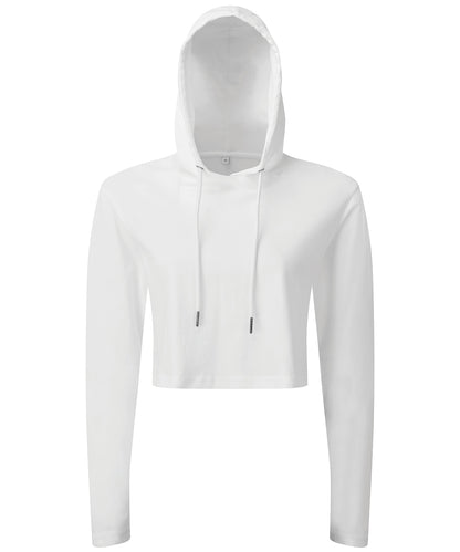 TriDri Women's TriDri® cropped hooded long sleeve t-shirt White