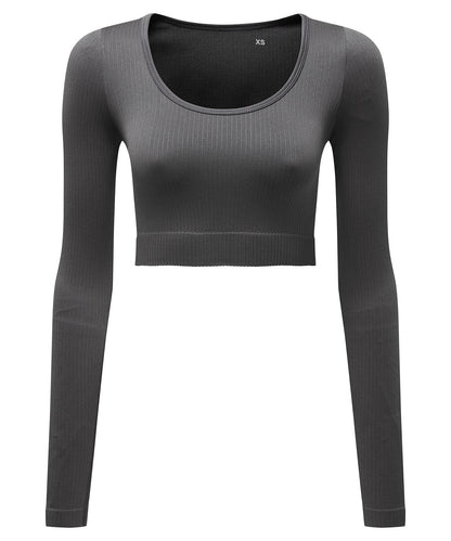 TriDri Women's TriDri® ribbed seamless 3D fit" crop top" Charcoal