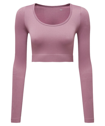 TriDri Women's TriDri® ribbed seamless 3D fit" crop top" Mauve