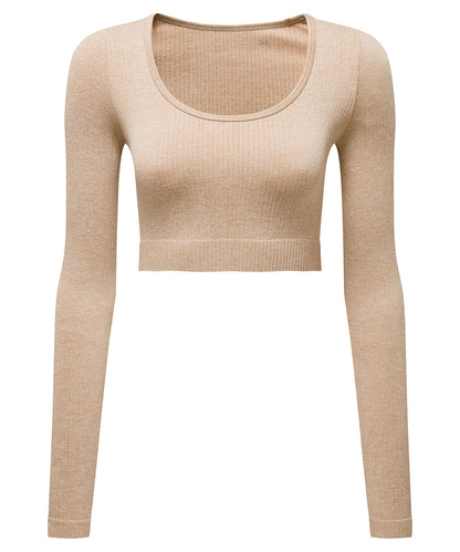 TriDri Women's TriDri® ribbed seamless 3D fit" crop top" Nude Melange