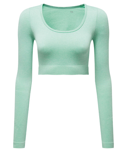 TriDri Women's TriDri® ribbed seamless 3D fit" crop top" Peppermint Melange
