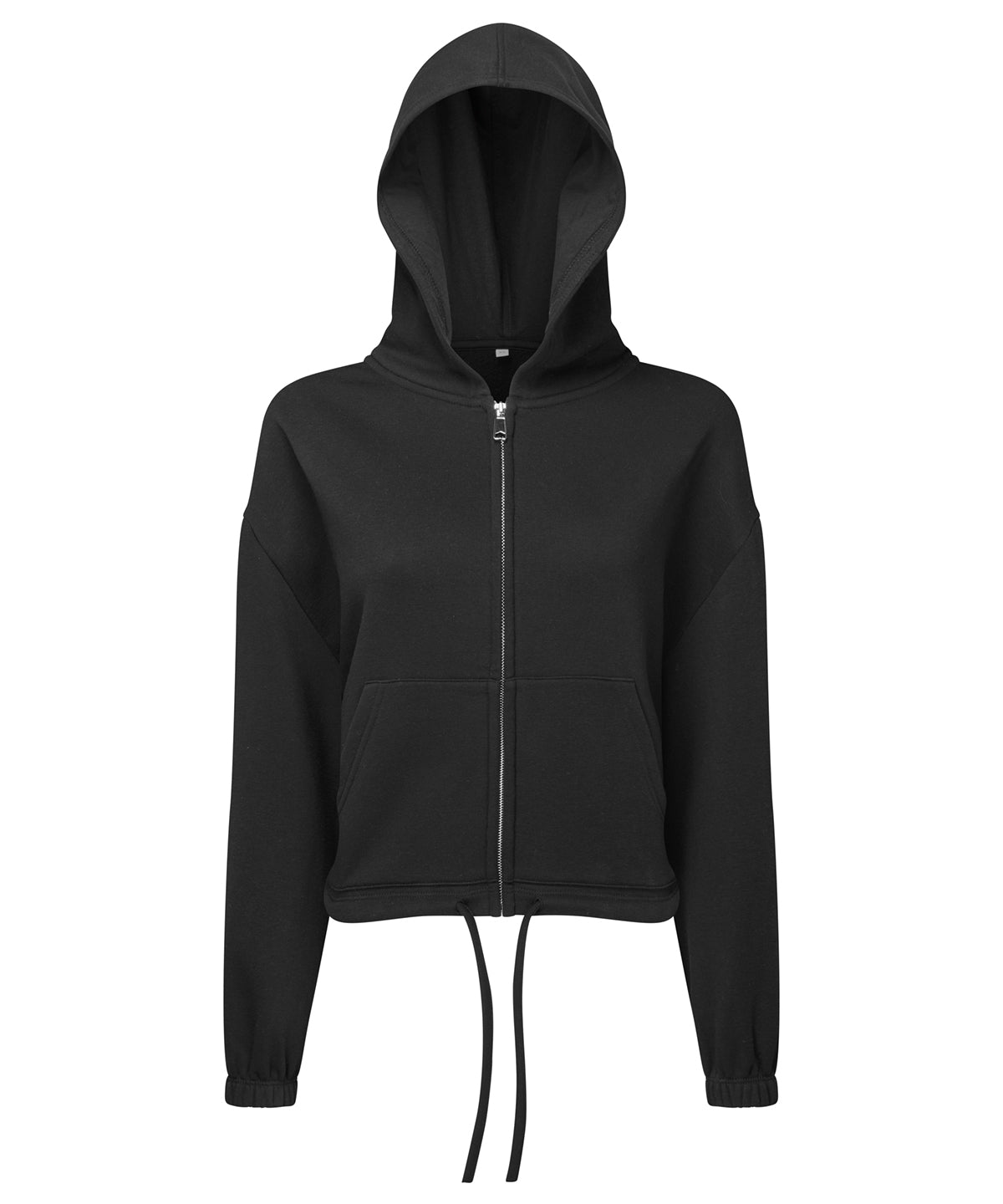 TriDri Women's TriDri® recycled cropped oversize full-zip hoodie Black