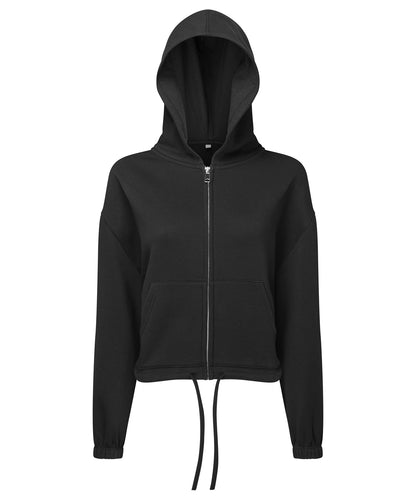 TriDri Women's TriDri® recycled cropped oversize full-zip hoodie Black