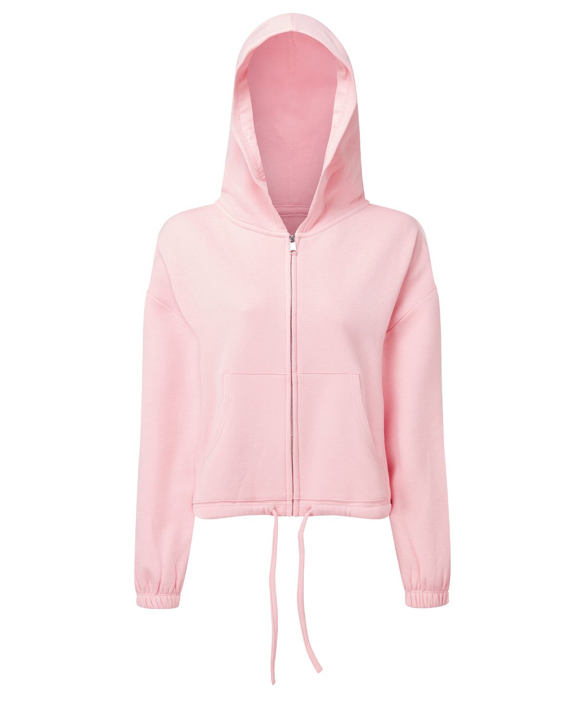 TriDri Women's TriDri® recycled cropped oversize full-zip hoodie Light Pink