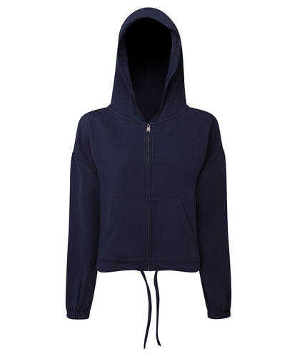 TriDri Women's TriDri® recycled cropped oversize full-zip hoodie Navy