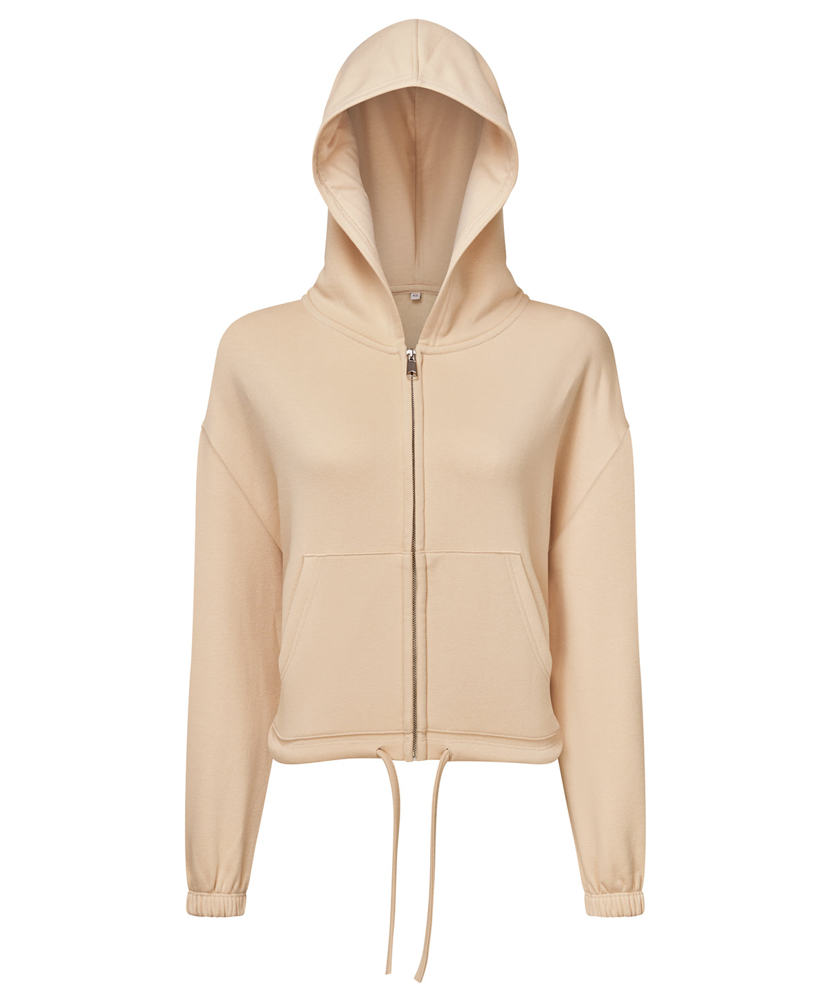 TriDri Women's TriDri® recycled cropped oversize full-zip hoodie Nude