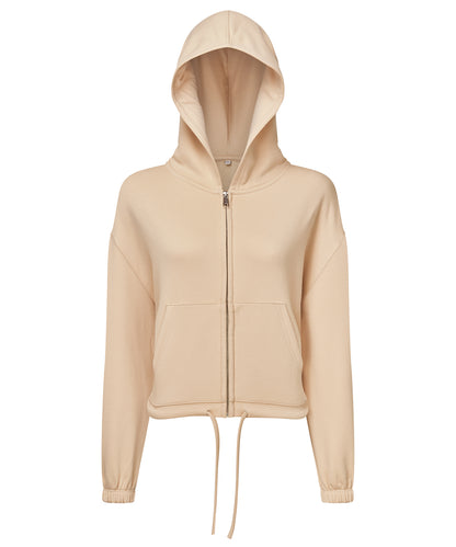 TriDri Women's TriDri® recycled cropped oversize full-zip hoodie Nude