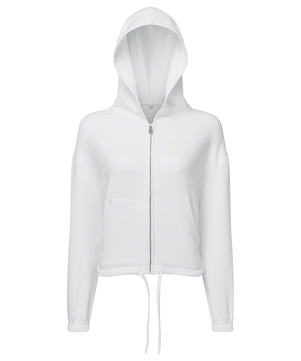 TriDri Women's TriDri® recycled cropped oversize full-zip hoodie White