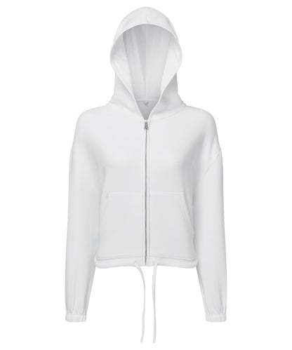 TriDri Women's TriDri® recycled cropped oversize full-zip hoodie White
