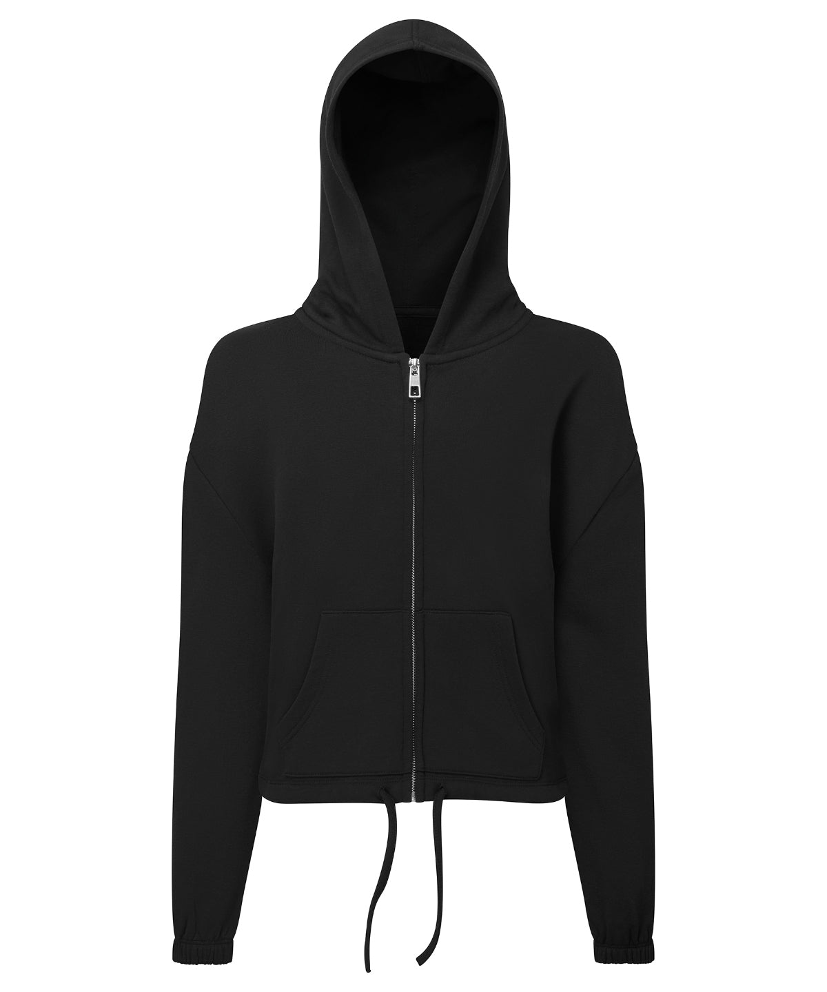 TriDri Kids TriDri® recycled cropped oversize full-zip hoodie Black