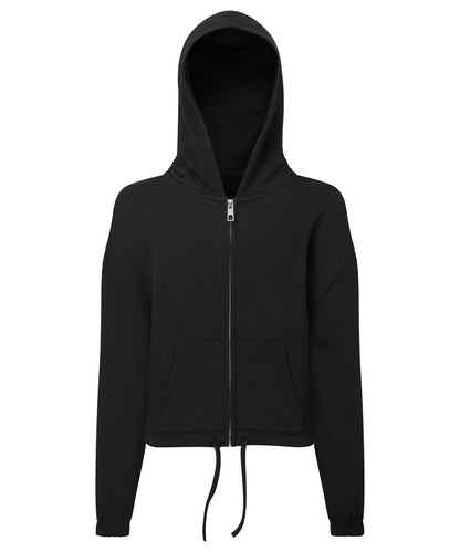 TriDri Kids TriDri® recycled cropped oversize full-zip hoodie Black