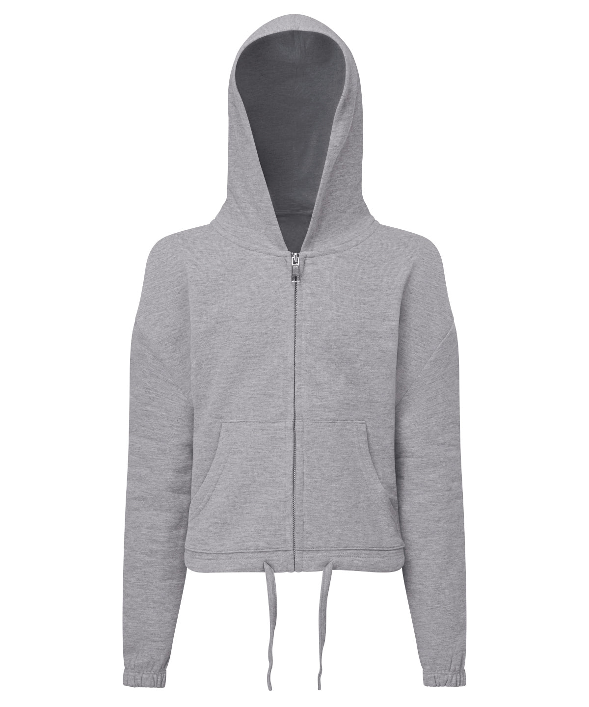TriDri Kids TriDri® recycled cropped oversize full-zip hoodie Heather Grey