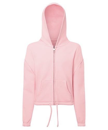 TriDri Kids TriDri® recycled cropped oversize full-zip hoodie Light Pink