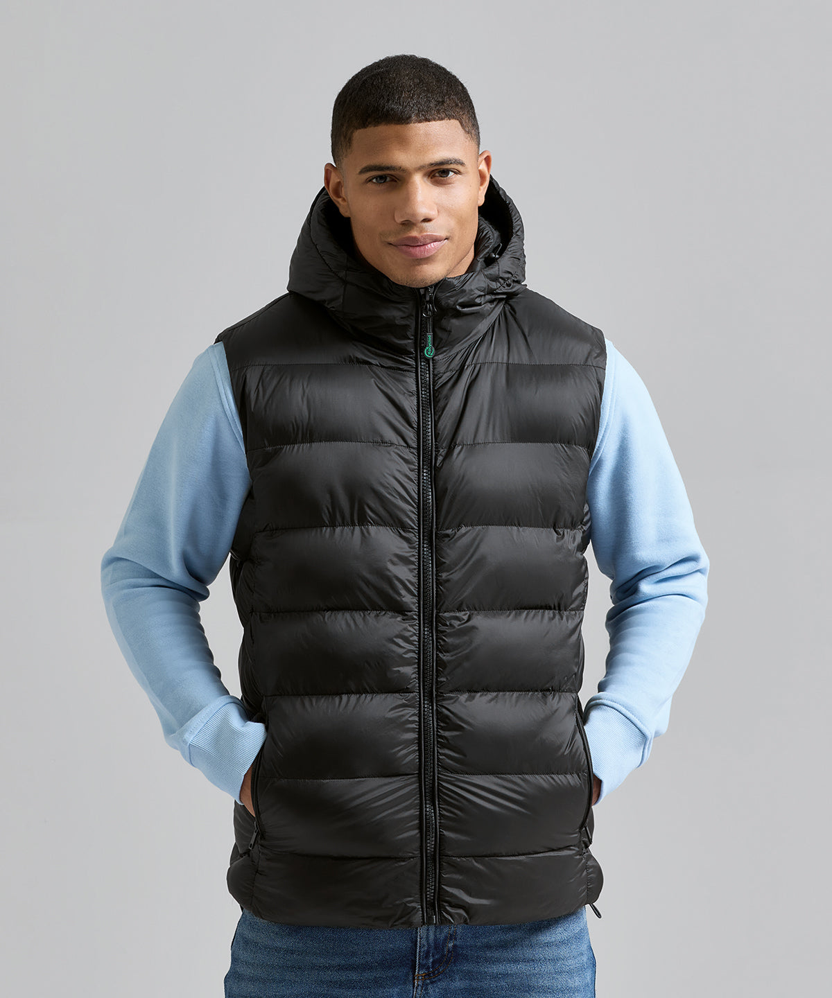 2786 Solitude recycled hooded bodywarmer Black