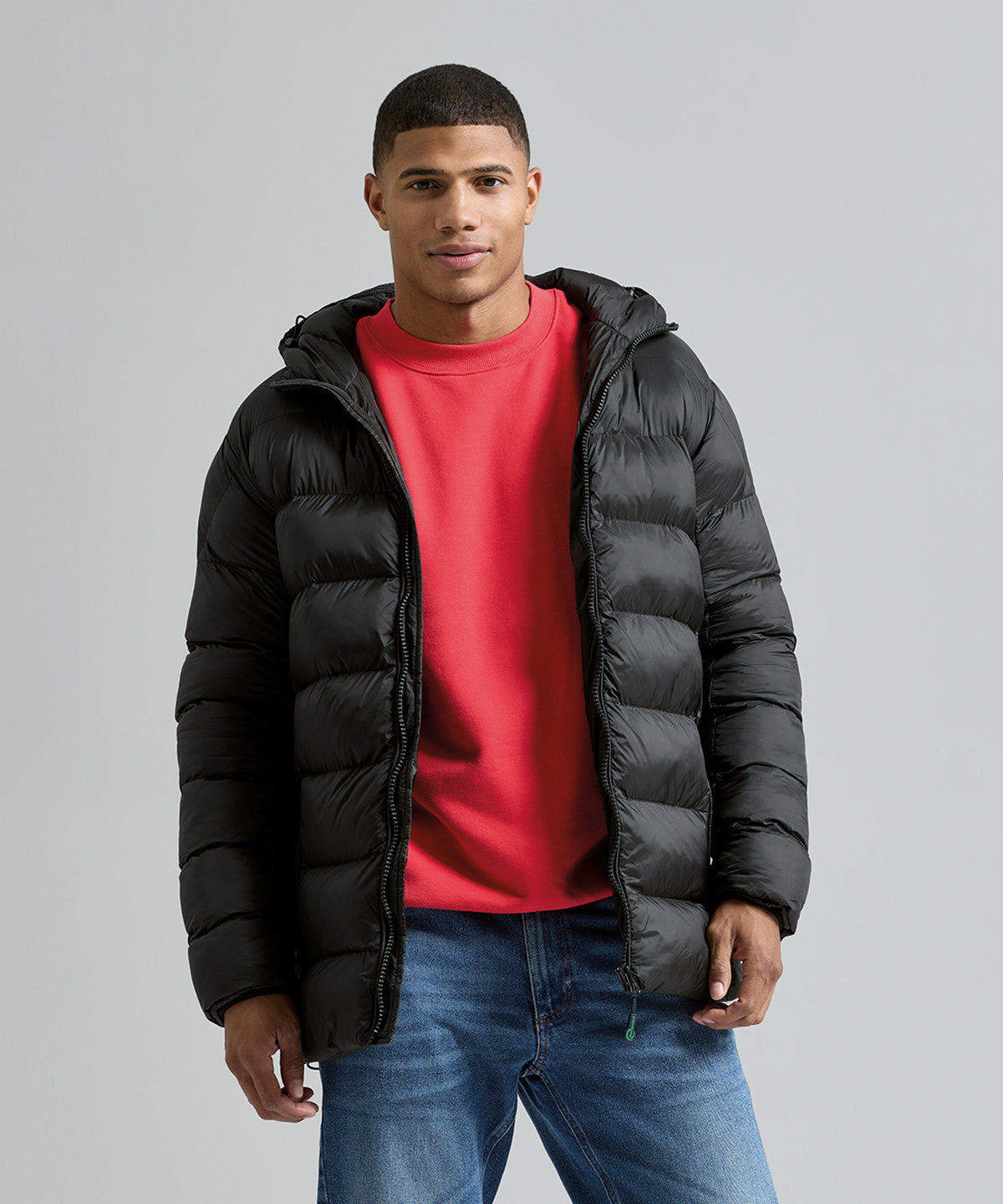 2786 Solitude recycled hooded jacket Black