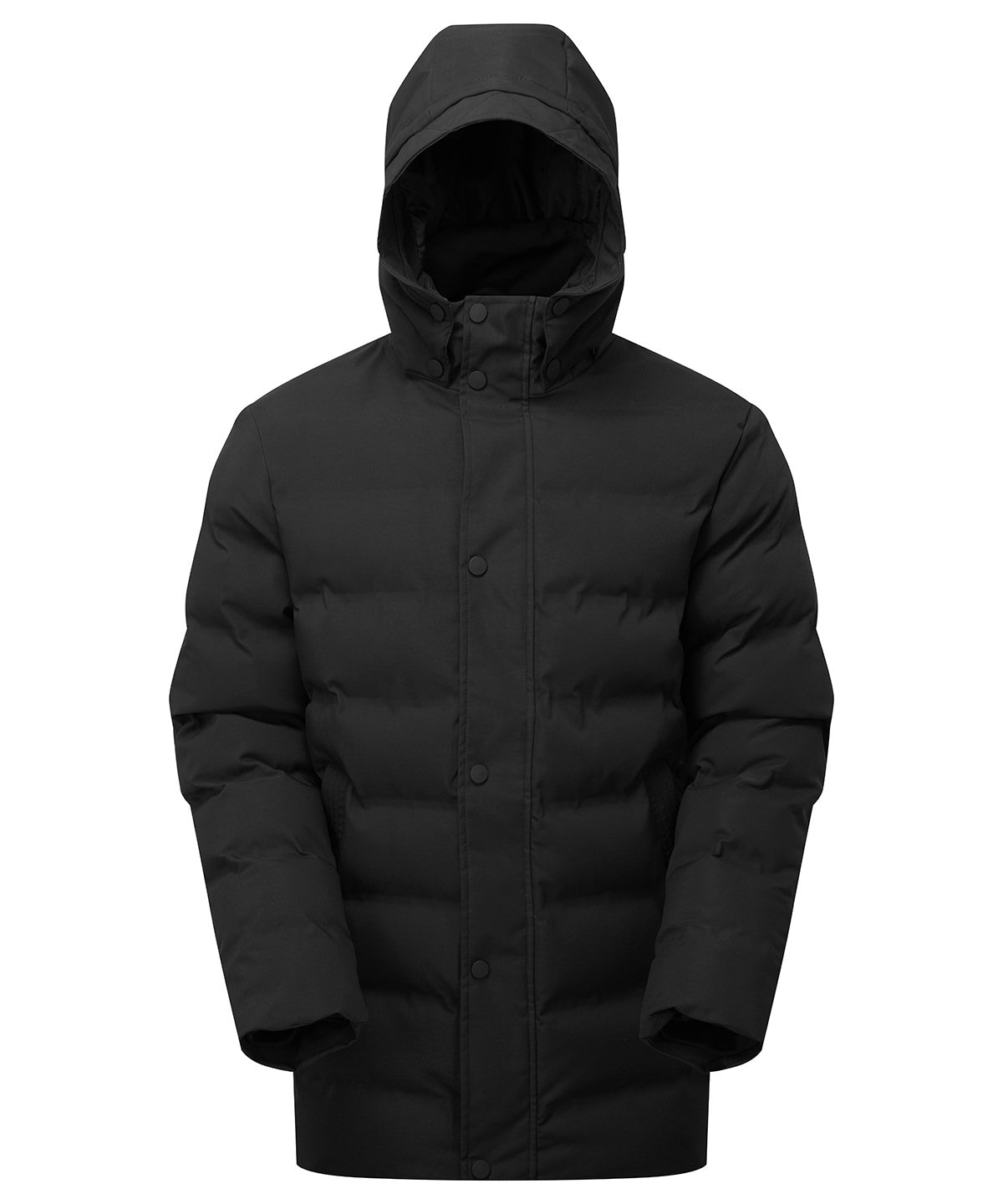 2786 Recycled bonded longline padded jacket Black