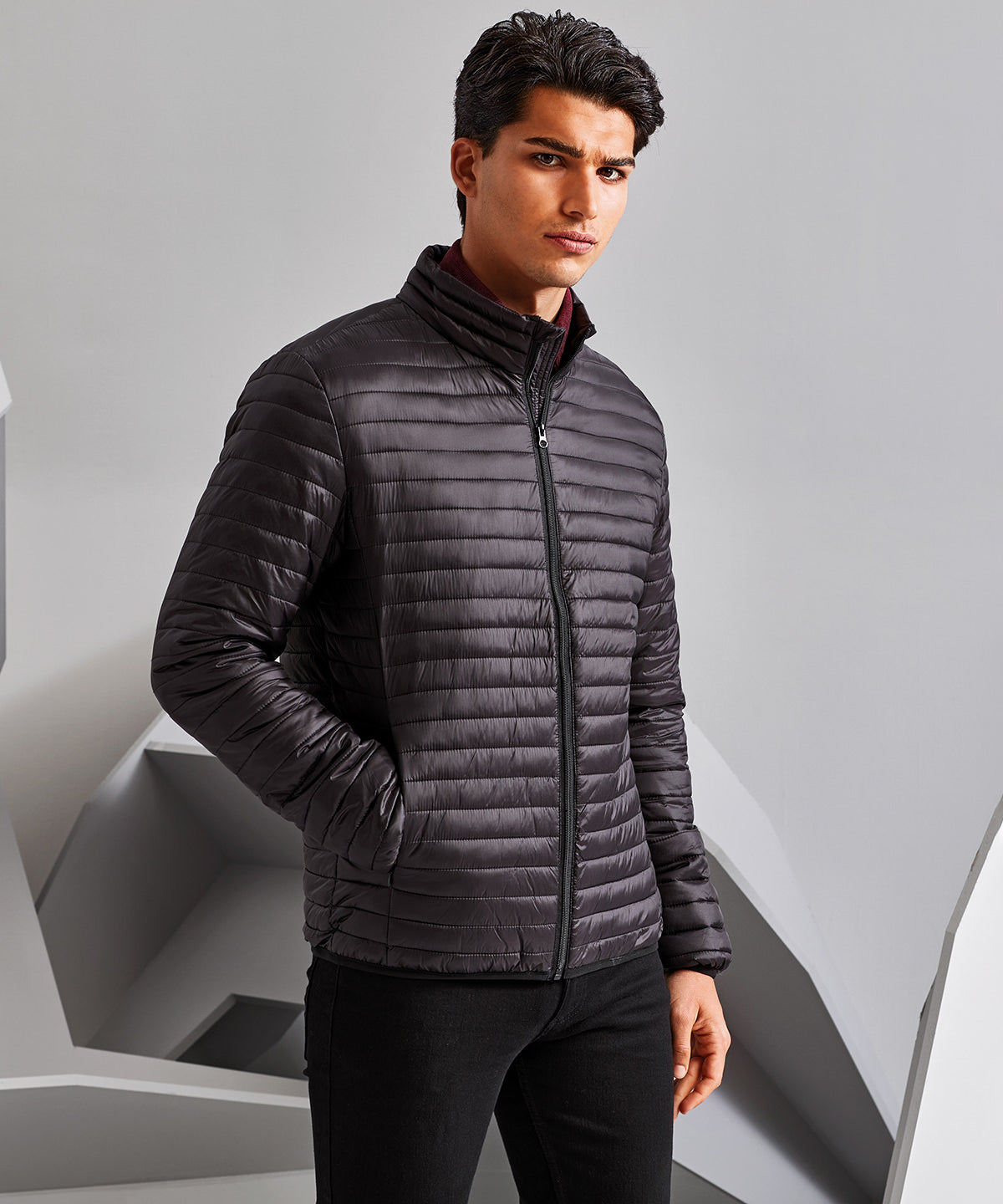 2786 Tribe fineline padded jacket Black