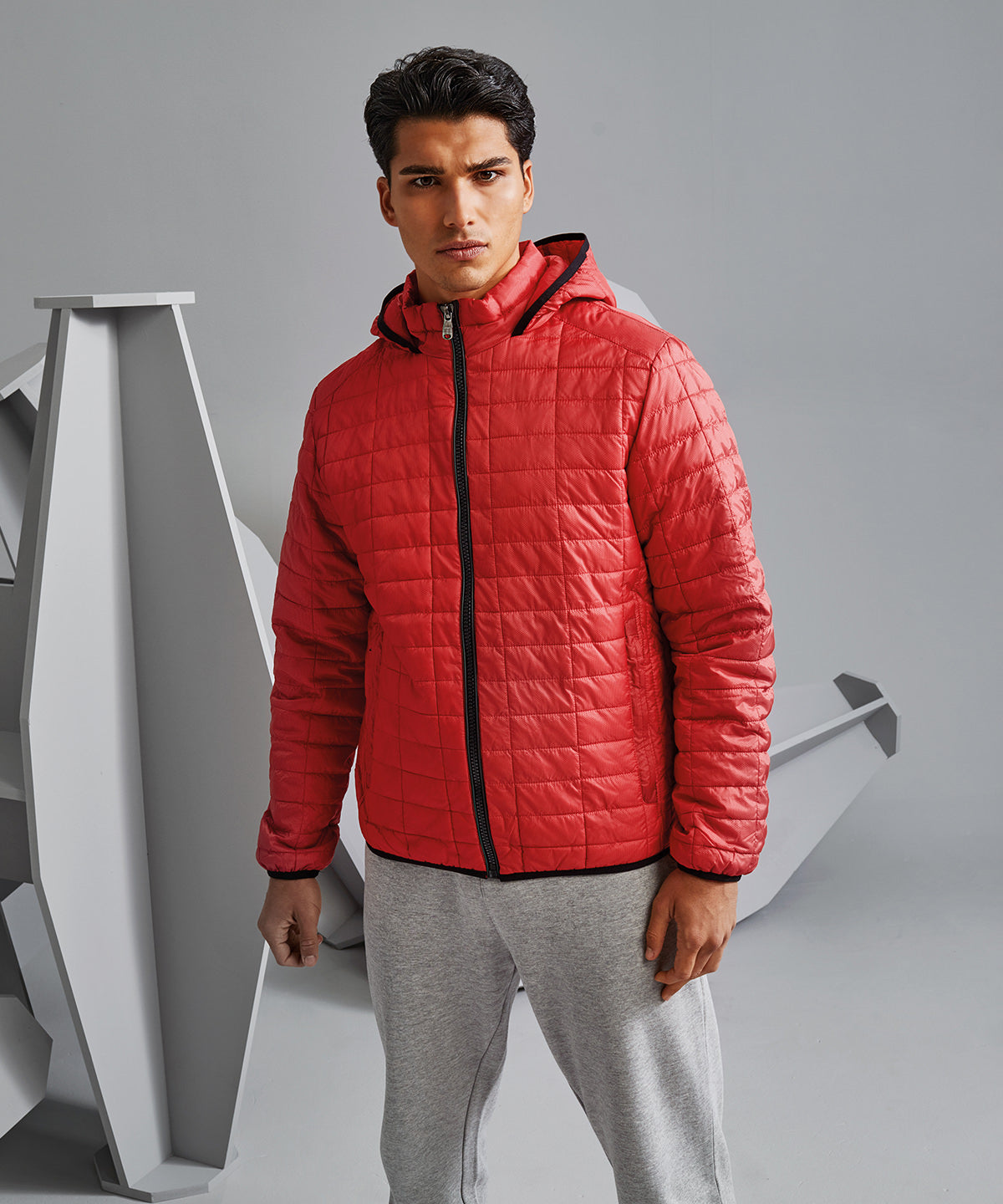 2786 Honeycomb hooded jacket Mulberry