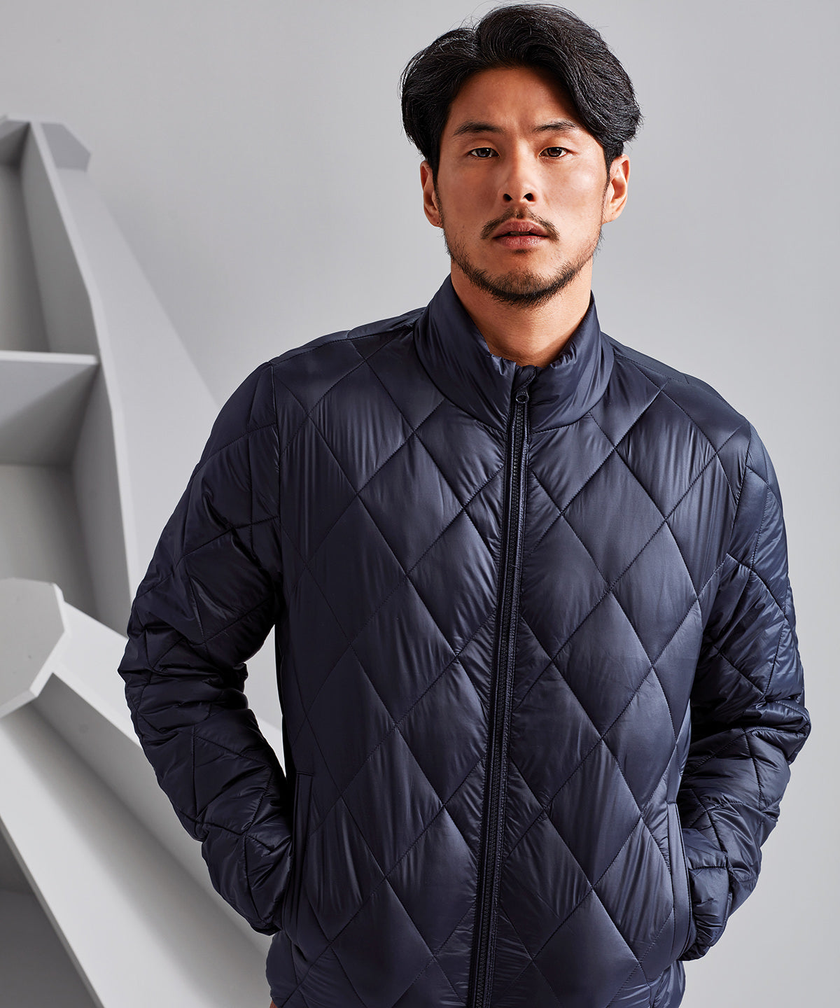 2786 Diamond pane padded Jacket Black