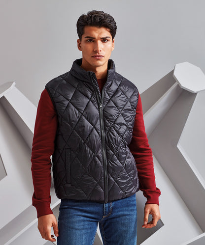 2786 Diamond pane padded gilet Black