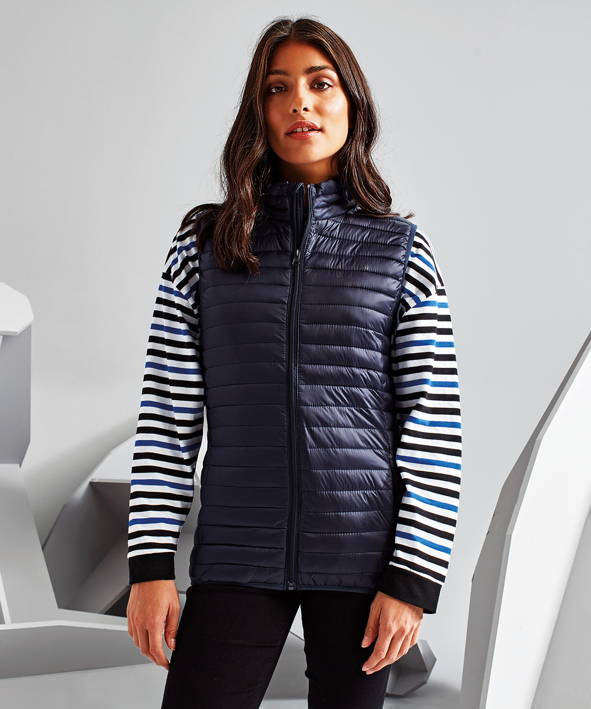 2786 Women's tribe fineline padded gilet Black