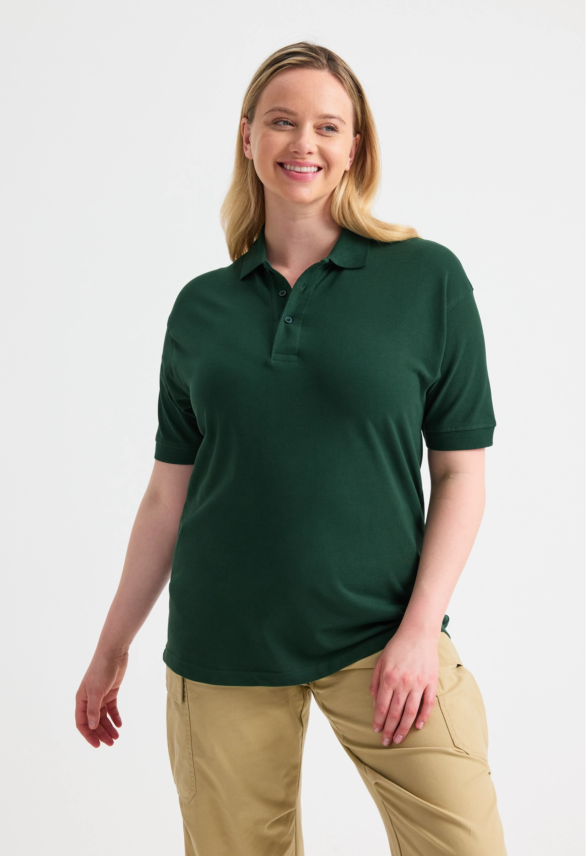 Uneek Cotton Rich Poloshirt Bottle Green