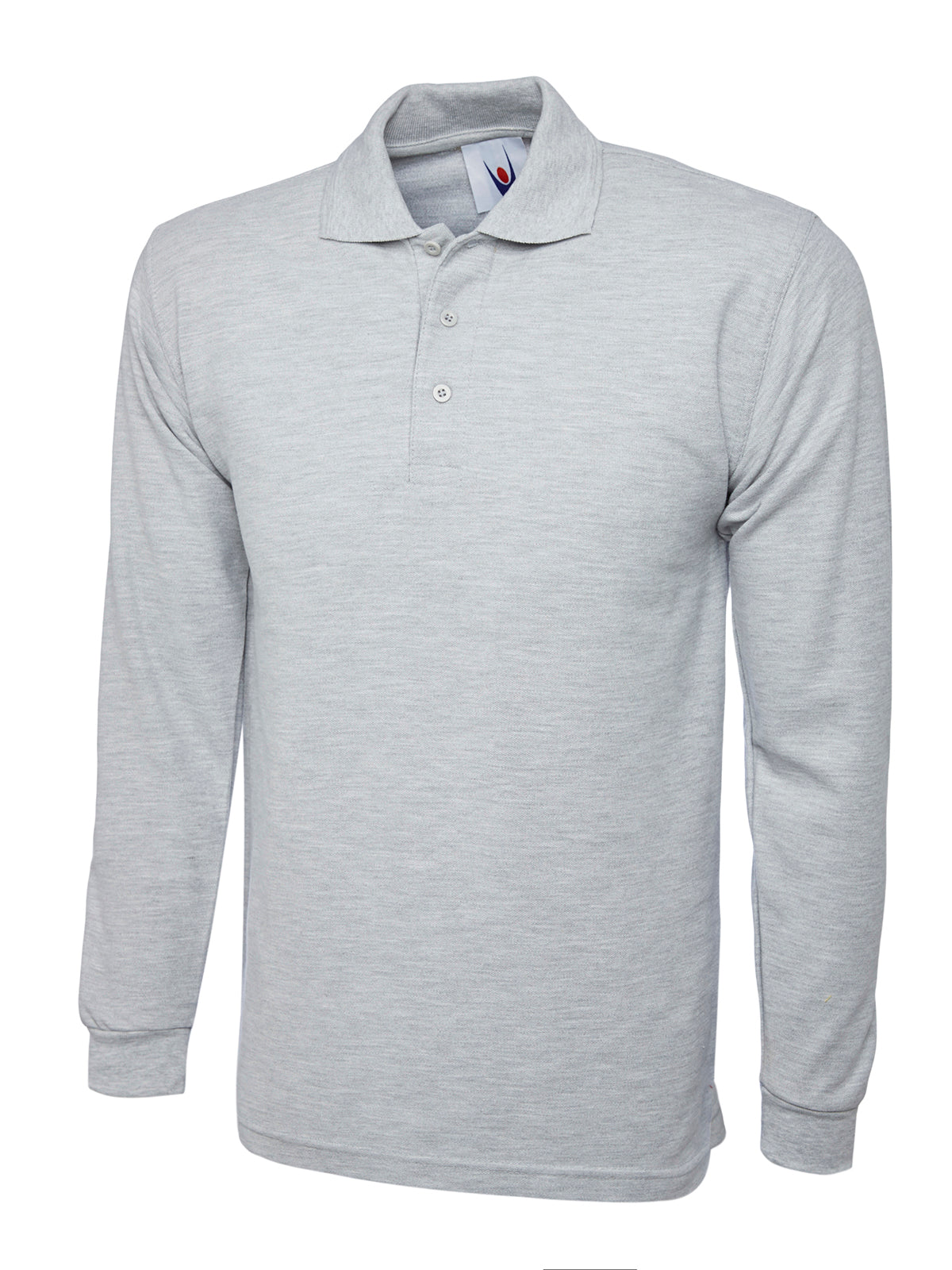 Uneek Longsleeve Poloshirt Heather Grey