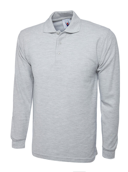 Uneek Longsleeve Poloshirt Heather Grey