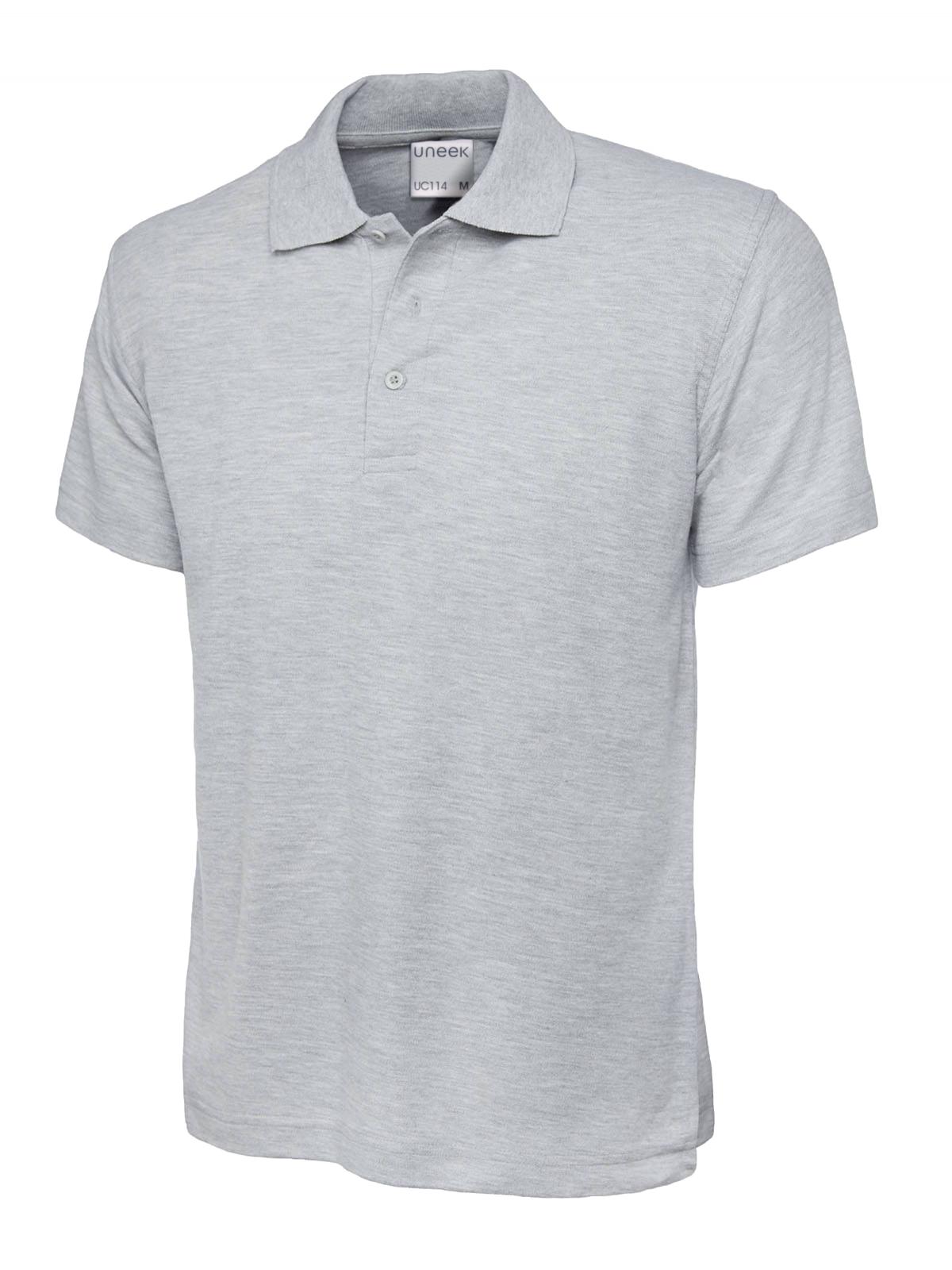 Uneek Men's Ultra Cotton Poloshirt Heather Grey