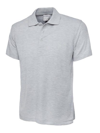 Uneek Men's Ultra Cotton Poloshirt Heather Grey