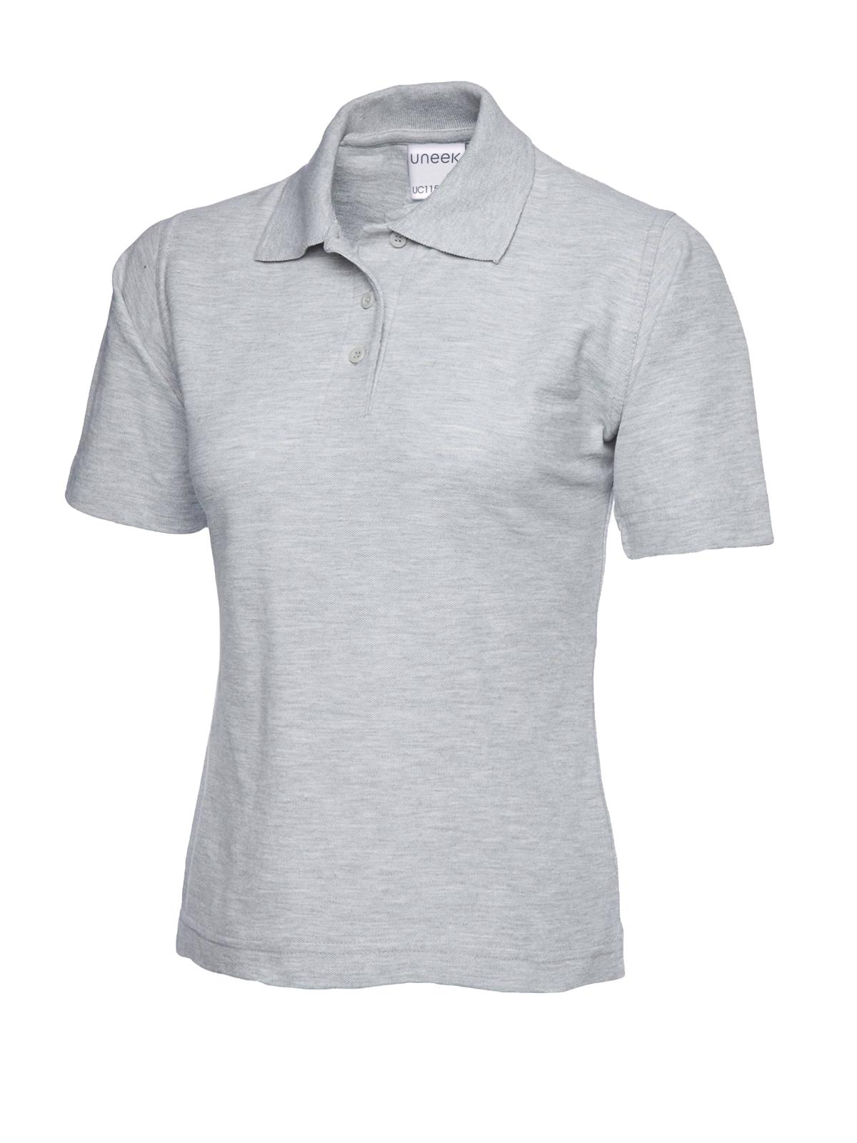 Uneek Ladies Ultra Cotton Poloshirt Heather Grey