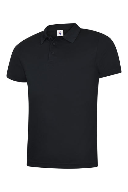 Uneek Mens Super Cool Workwear Poloshirt Black