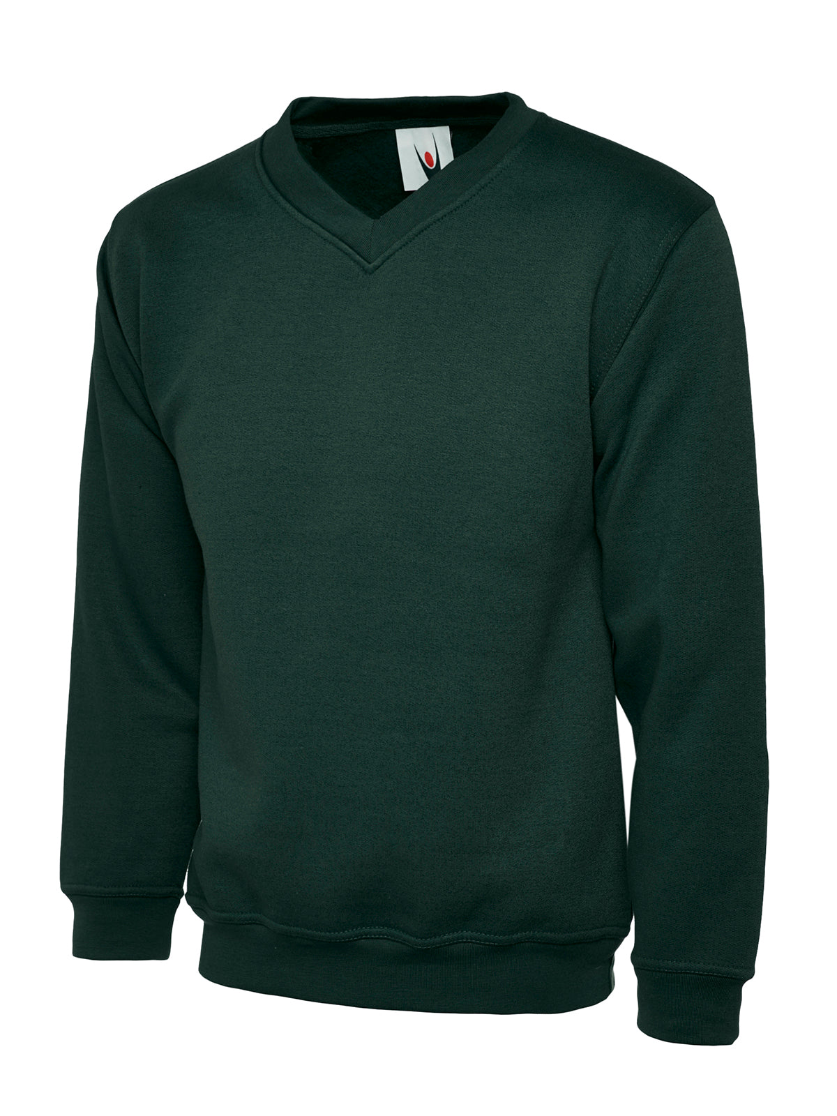 Uneek Premium V-Neck Sweatshirt Bottle Green