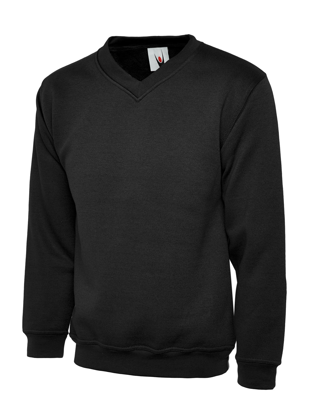 Uneek Premium V-Neck Sweatshirt Black