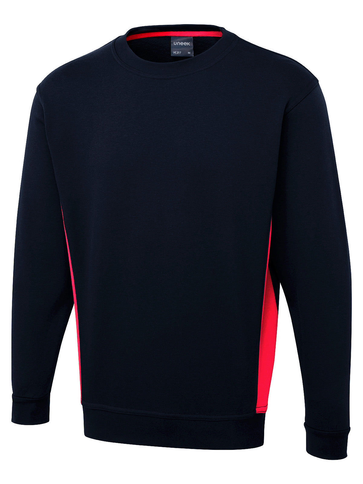 Uneek Two Tone Crew New Sweatshirt Navy/Red