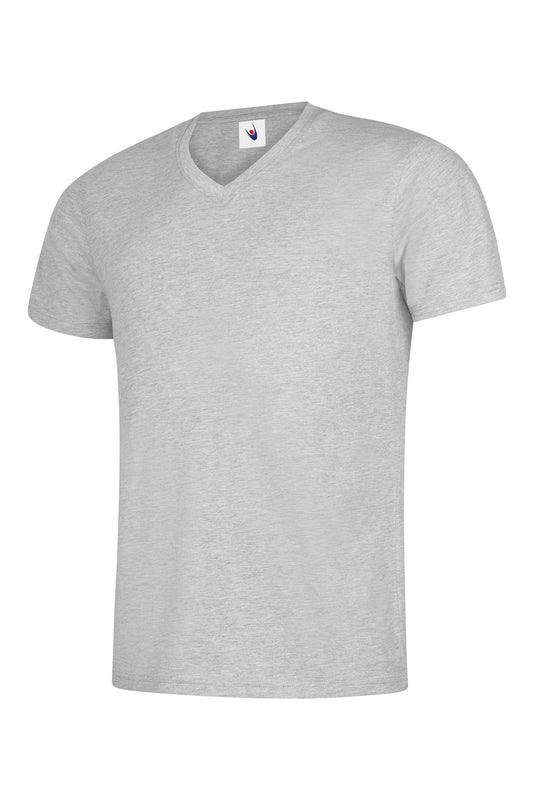 Uneek Classic V Neck T-shirt Heather Grey