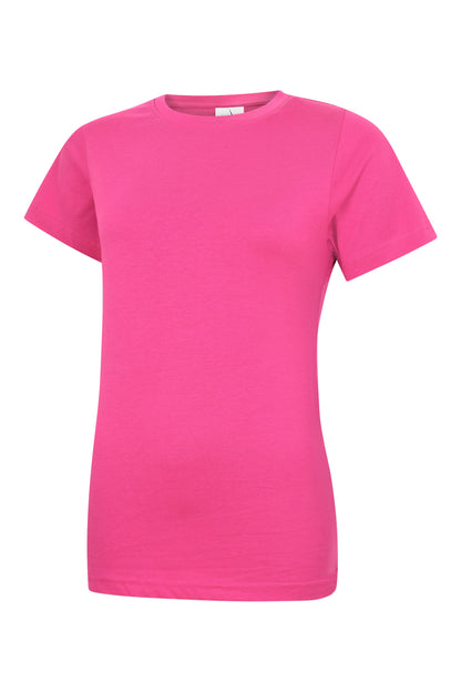 Uneek Ladies Classic Crew Neck T-Shirt Hot Pink