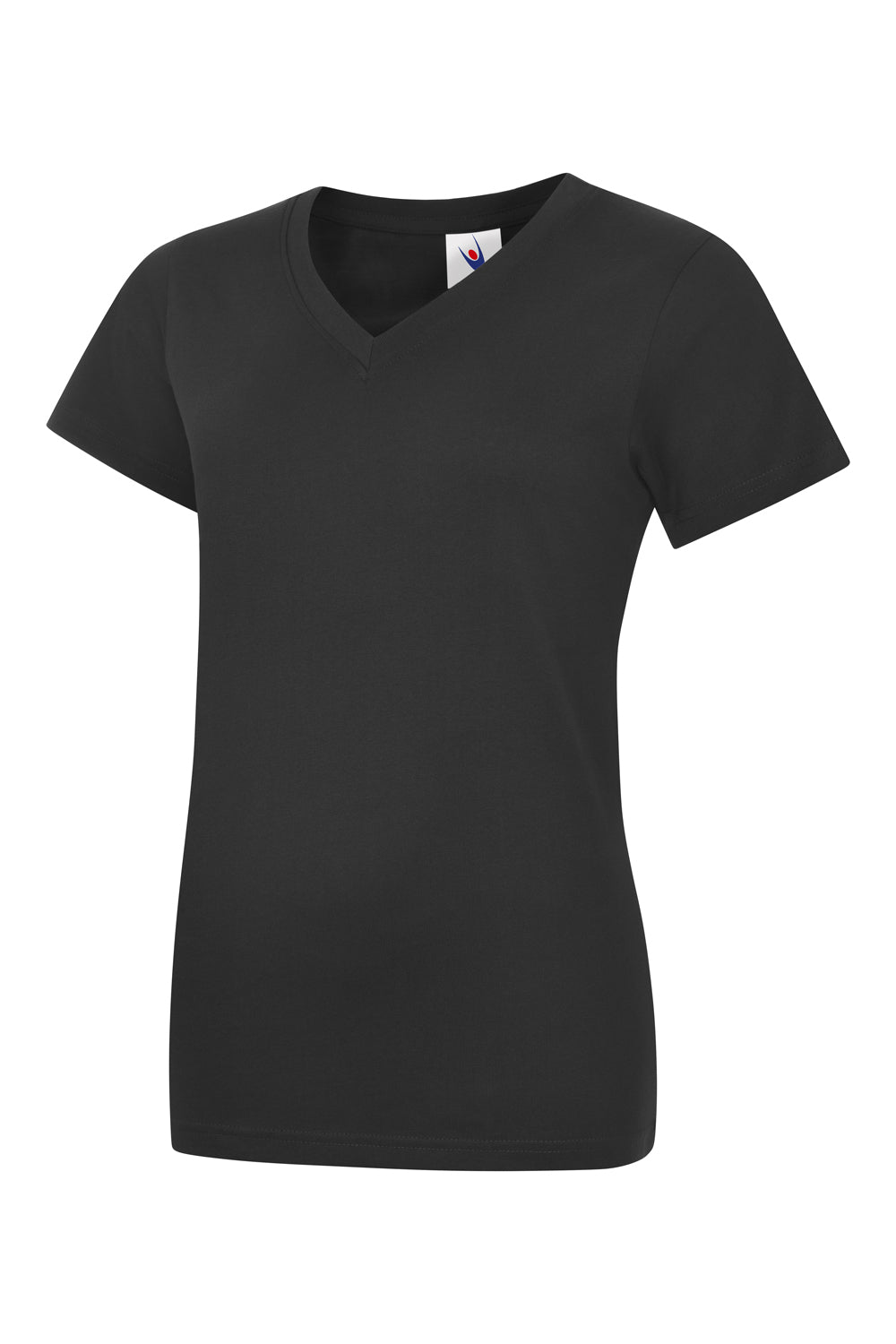 Uneek Ladies Classic V Neck T Shirt Black