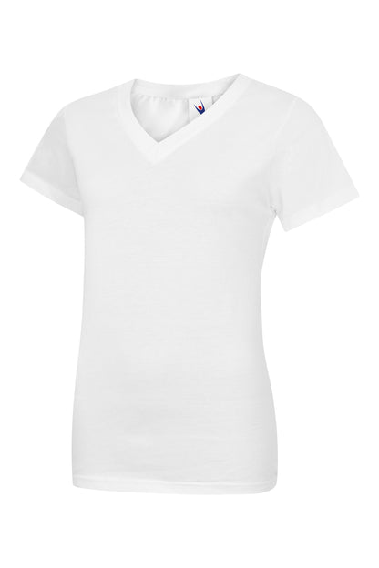 Uneek Ladies Classic V Neck T Shirt White