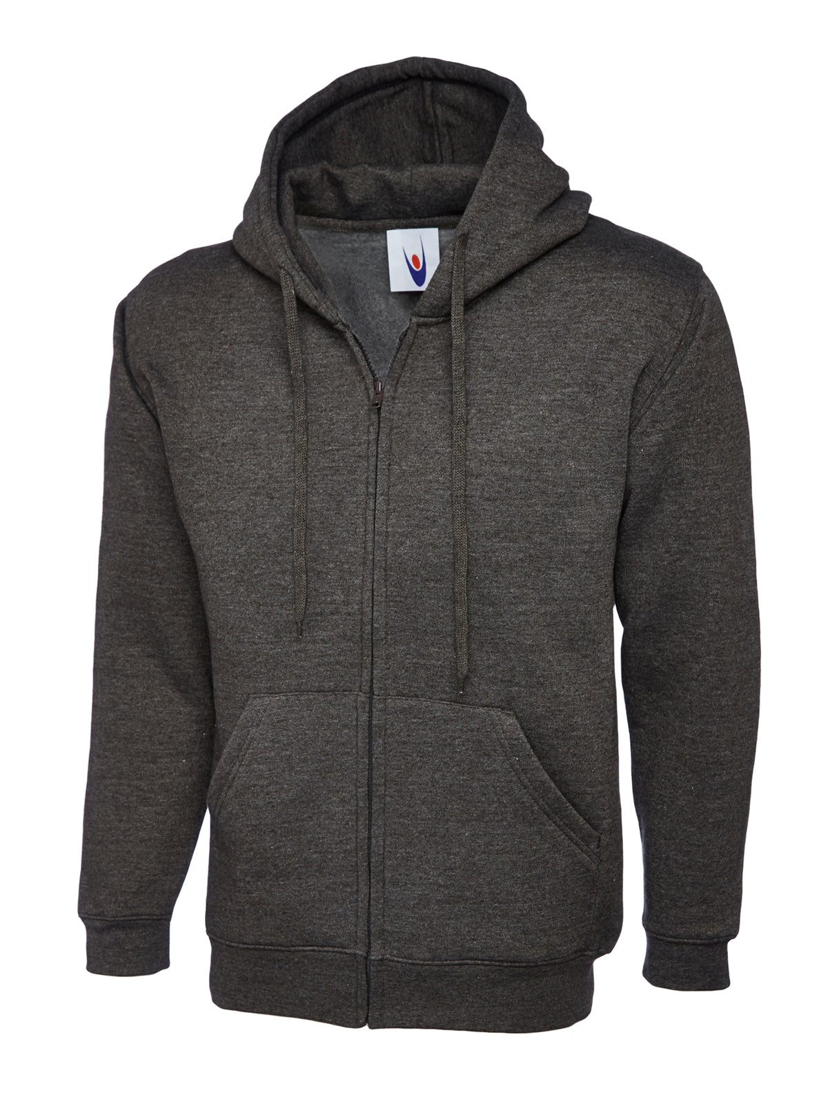 Uneek Adults Classic Full Zip Hooded Sweatshirt Charcoal