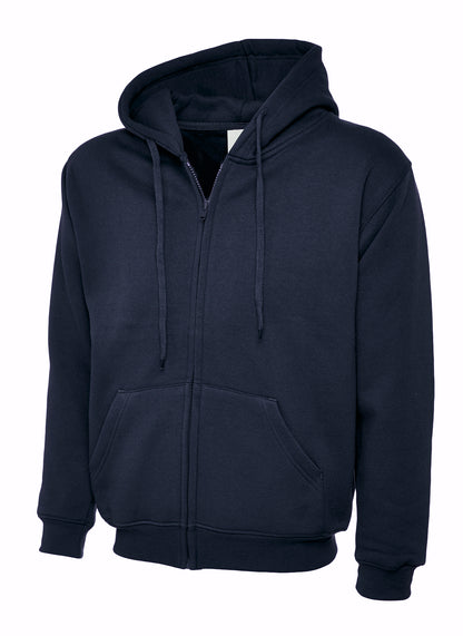 Uneek Adults Classic Full Zip Hooded Sweatshirt Navy