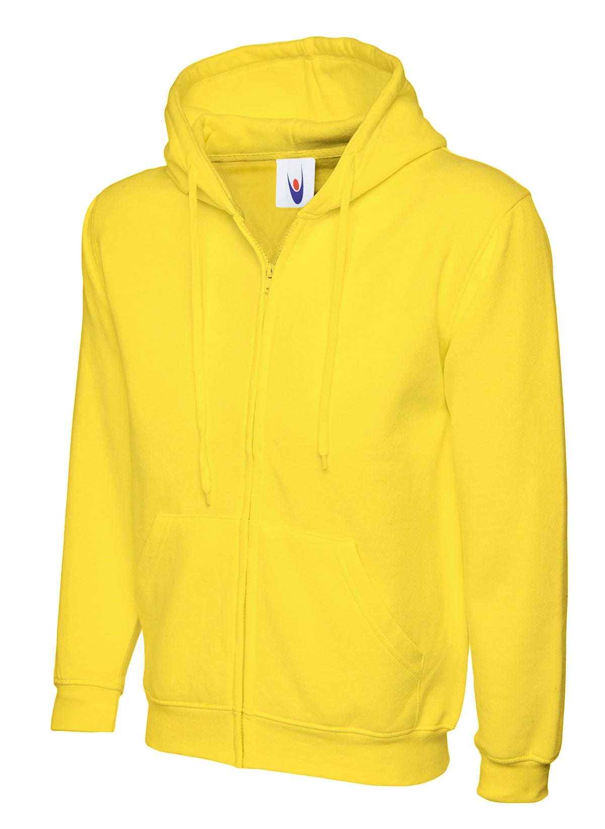 Uneek Adults Classic Full Zip Hooded Sweatshirt Yellow