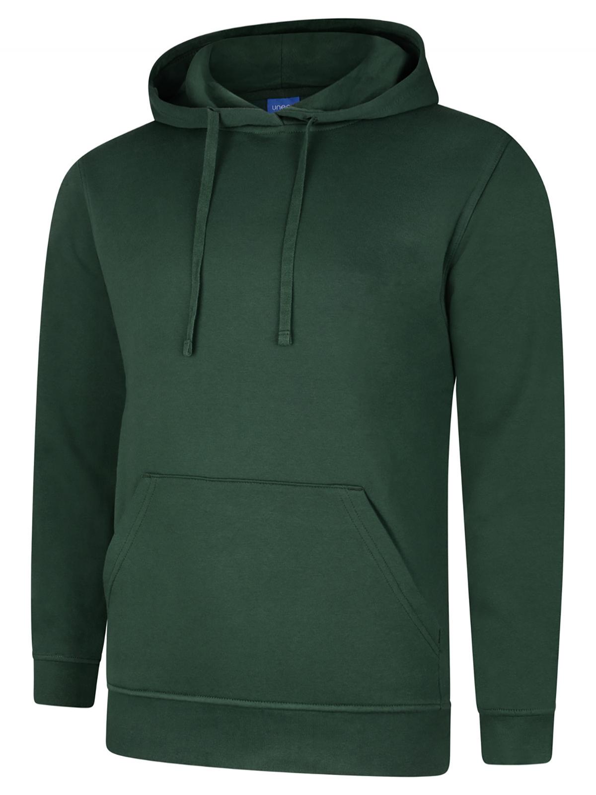 Uneek Deluxe Hooded Sweatshirt Bottle Green