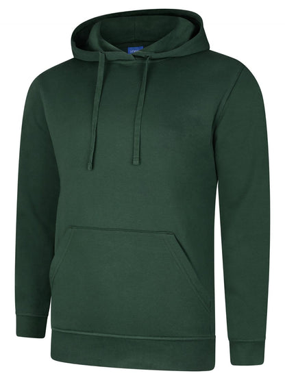 Uneek Deluxe Hooded Sweatshirt Bottle Green