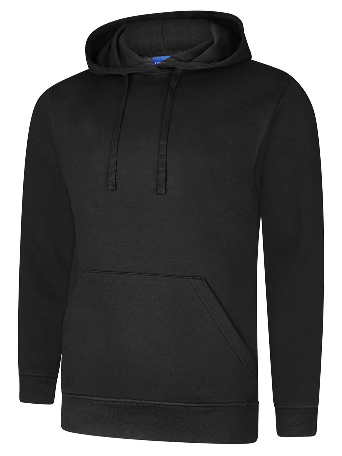 Uneek Deluxe Hooded Sweatshirt Black