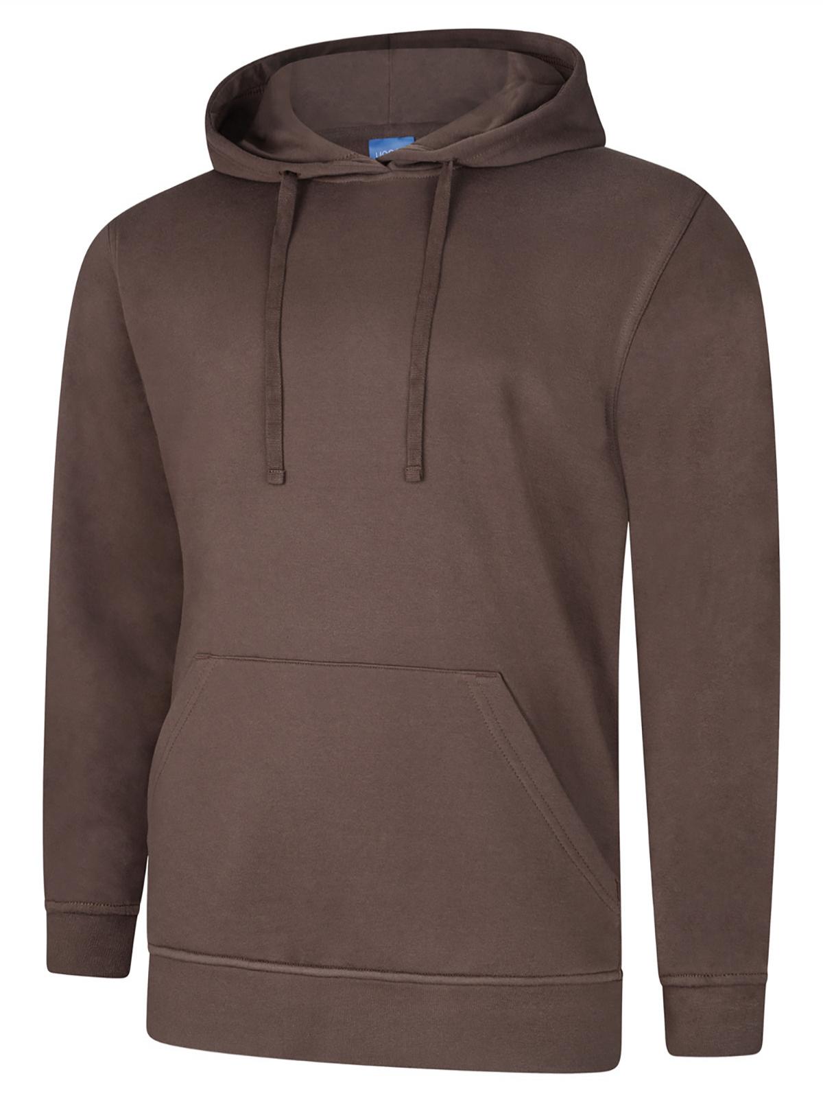 Uneek Deluxe Hooded Sweatshirt Brown