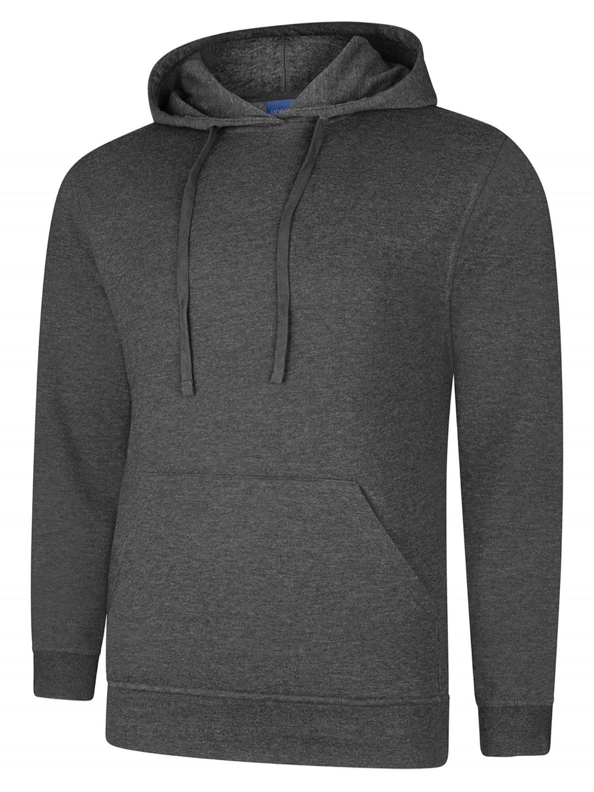 Uneek Deluxe Hooded Sweatshirt Charcoal
