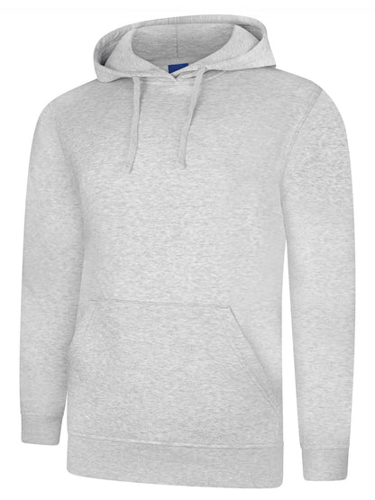 Uneek Deluxe Hooded Sweatshirt Heather Grey