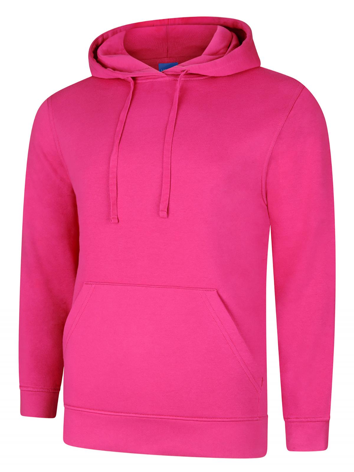 Uneek Deluxe Hooded Sweatshirt Hot Pink